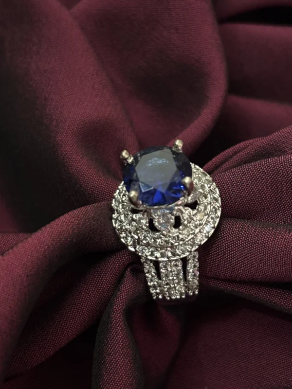 Solitair Style Royal Blue Stone Ring